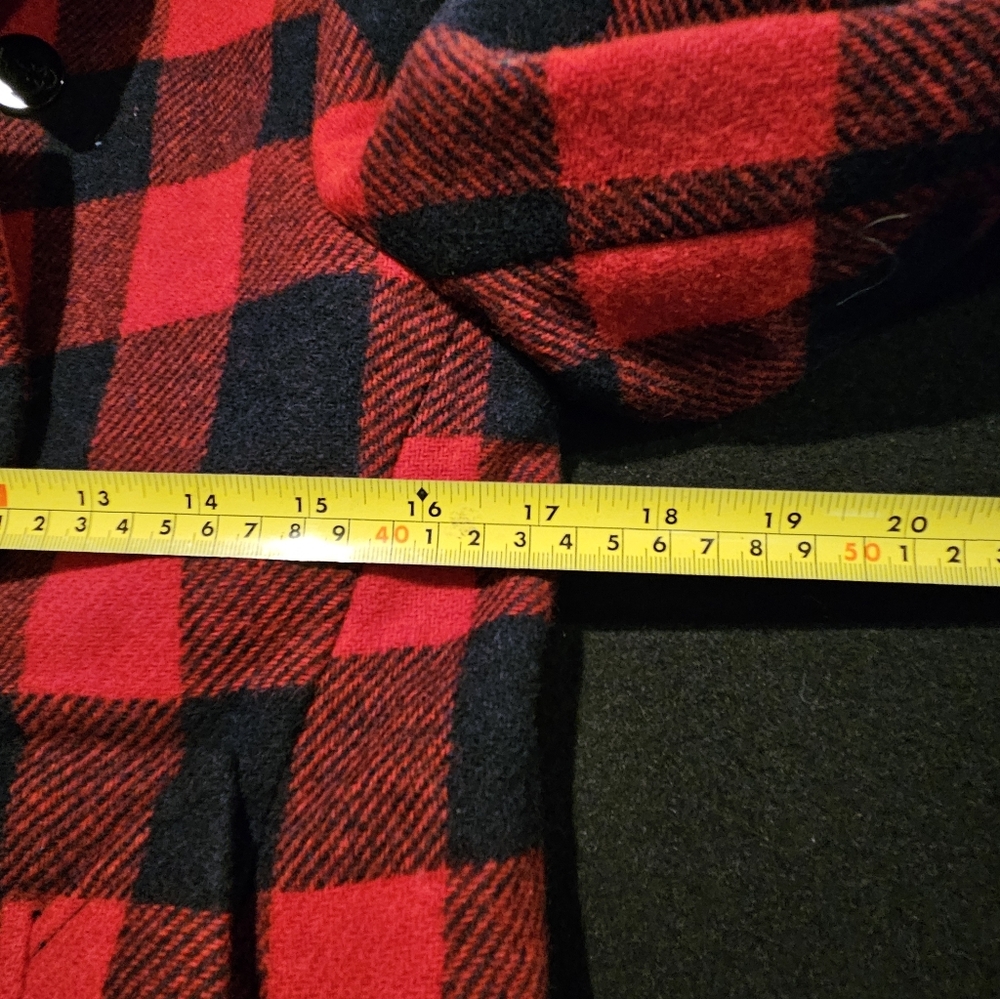 J. Crew Red Navy Blue Buffalo Plaid Wool Coat Jacket Women's Size 2 - Picture 9 of 11